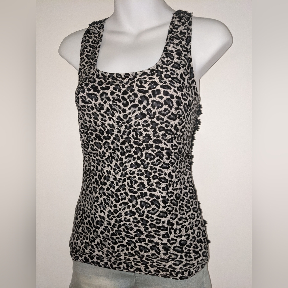 3/$25 Leopard print lace back halter tank top